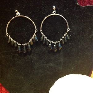 Black bead hoops post